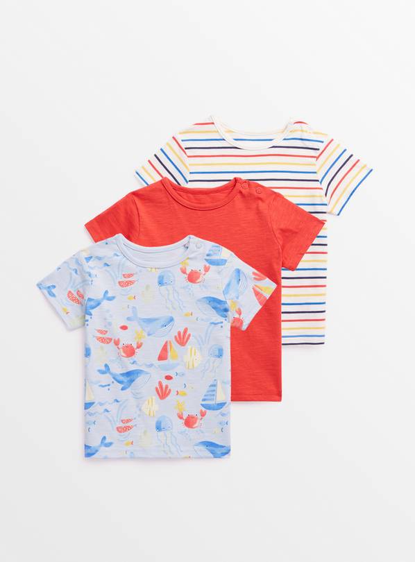 Sealife Short Sleeve T-Shirt 3 Pack Up to 3 mths